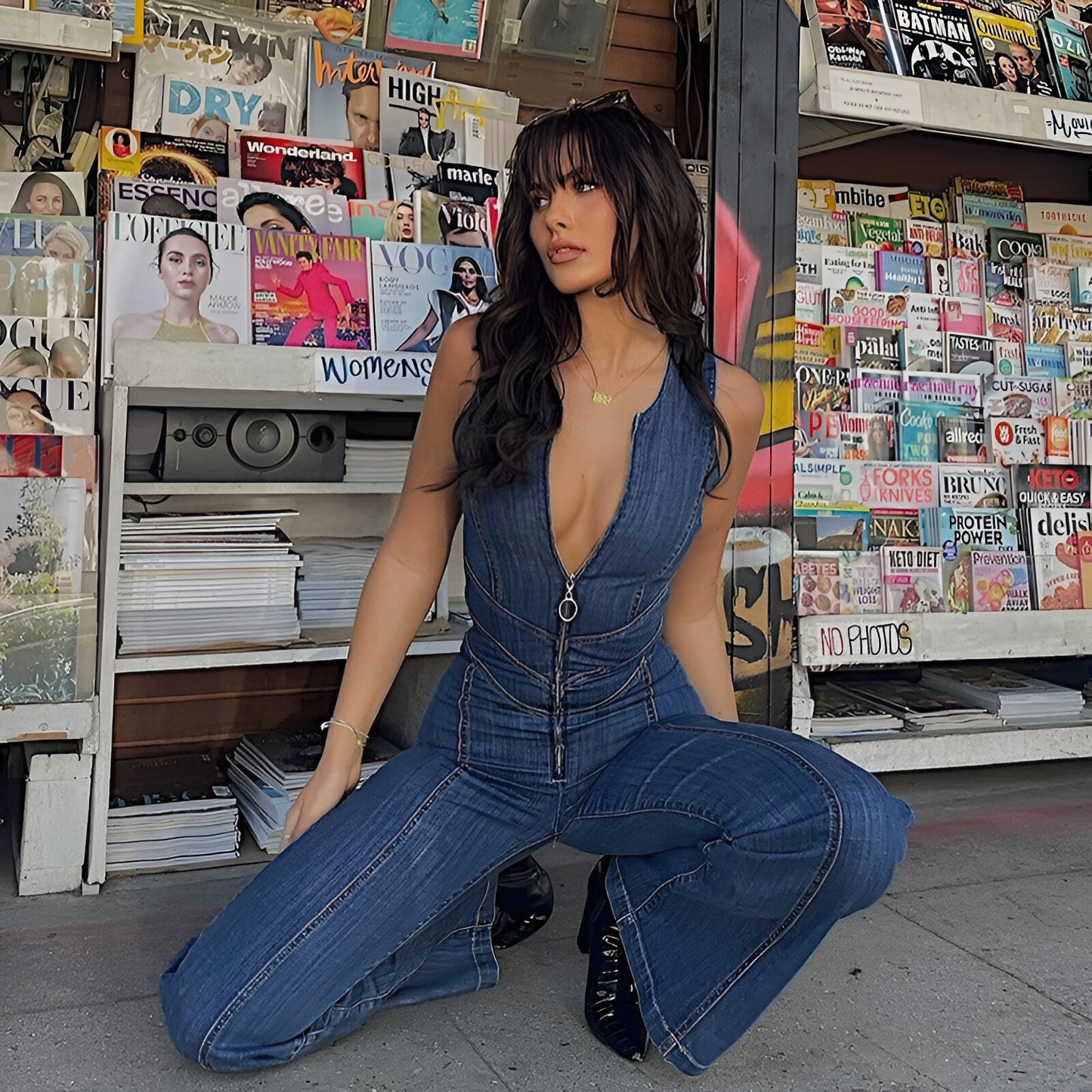 Olivia's Denim Jumpsuit