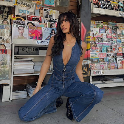 Olivia's Denim Jumpsuit